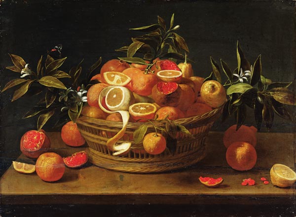 Still life with lemon, orange and pomegranate de French School