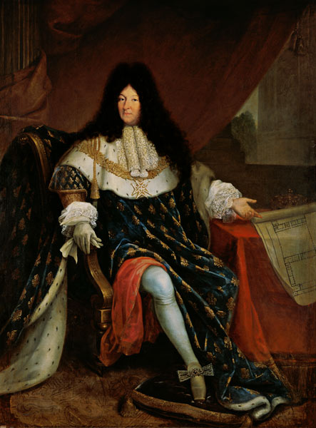 Louis XIV (1638-1715) Holding a Plan of the Maison Royale de Saint-Cyr de French School