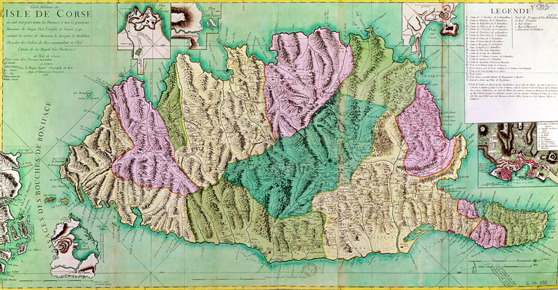 Military map of Corsica de French School