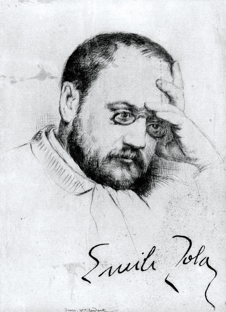 Portrait of Emile Zola (1840-1902) de French School