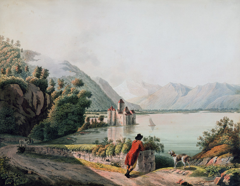 View of the Chateau de Chillon, Lake Geneva de French School