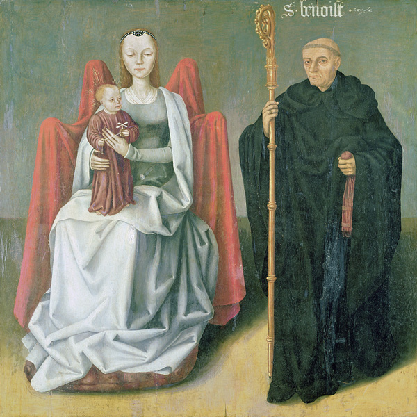 Virgin and Child with St. Benedict, from the Priory of St. Hippolytus of Vivoin de French School