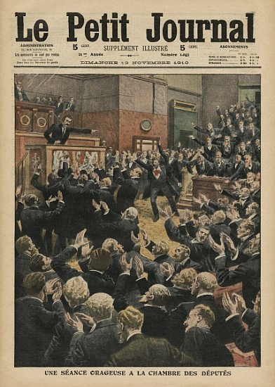 A stormy session at the Chamber of Deputies, illustration from ''Le Petit Journal'', supplement illu de French School