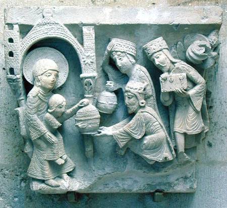 The Adoration of the Magi, original capital from the cathedral nave de French School