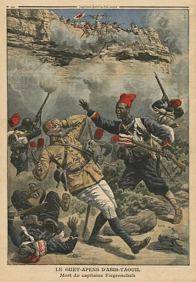 Ambush at Abir-Taouil, death of Captain Fiegenschuh, illustration from ''Le Petit Journal'', supplem de French School