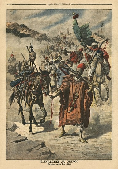 Anarchy in Morocco, plundering between tribes, illustration from ''Le Petit Journal'', supplement il de French School