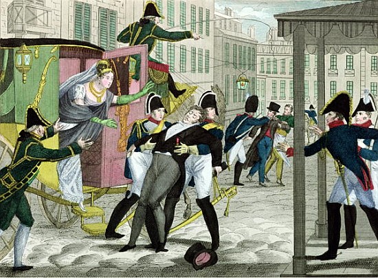 Assassination of Charles-Ferdinand of France (1778-1820) Duke of Berry, Louis Louvel, in front of th de French School