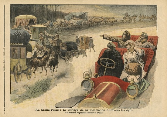 At the Grand Palais, history of locomotion throughout the ages, illustration from ''Le Petit Journal de French School