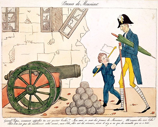 Caricature of Charles X (1757-1836) and the Henri (1820-83) Duc de Bordeaux, 25th July 1830 de French School