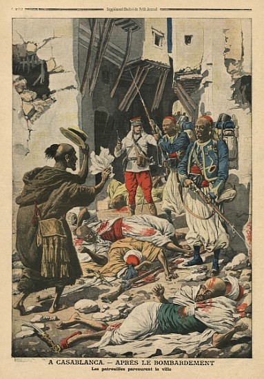 Casablanca after the bombing, illustration from ''Le Petit Journal'', supplement illustre, 25th Augu de French School