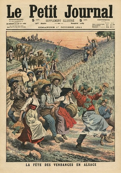 Celebrating the wine harvest in Alsace, illustration from ''Le Petit Journal'', supplement illustre, de French School