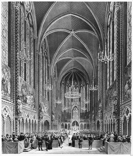Celebration of the mass for the magistrature at the Sainte Chapelle, c.1849 de French School
