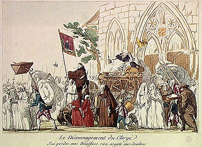 Clergy Leaving the Church after the Sale of Church Property de French School