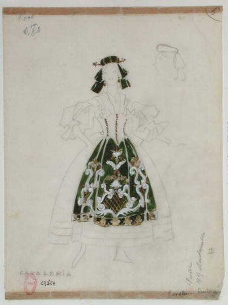 Costume design for opera "Cavalleria Rusticana" by Pietro Mascagni (1863-1945) de French School