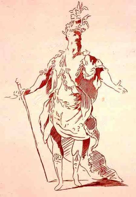Costume design for a River God, from the Menus Plaisirs Collection, facsimile by A. Guillaumot Fils de French School