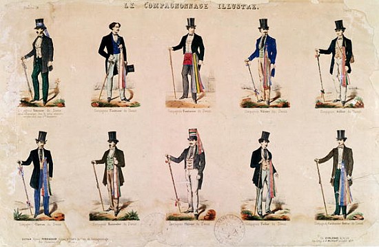 Costumes of various professions, from ''Le Compagnonnage Illustre'' de French School