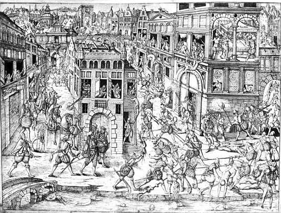 Death of Admiral Gaspard II de Coligny (1519-72), at the time of St. Bartholomew''s Massacre in 1572 de French School