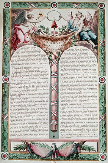 Declaration of the Rights of Man de French School