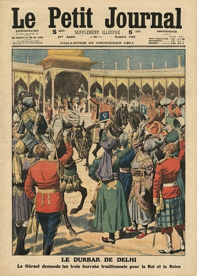 Delhi Durbar, illustration from ''Le Petit Journal'', supplement illustre, 24th December 1911 de French School