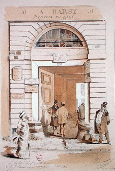 Entrance of the Hotel Bullion, 57 rue Jean-Jeacques Rousseau, Paris de French School