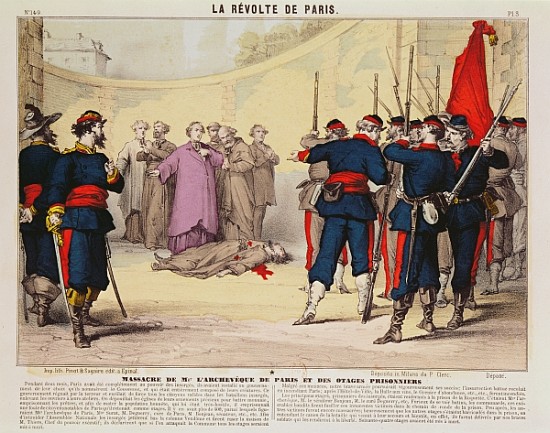 Execution of the Archbishop of Paris, Monseigneur Darboy, during the Paris Commune de French School