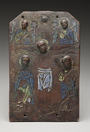 Fragment of a plaque from a reliquary chasse depicting the crucifixion, 1175/1200 de French School