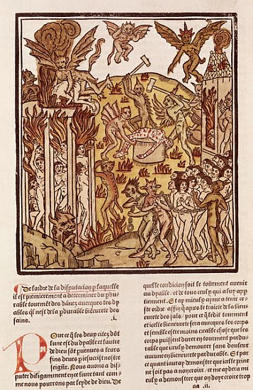 Hell, from ''La Cite de Dieu'', 1486-87 (xylograph) de French School