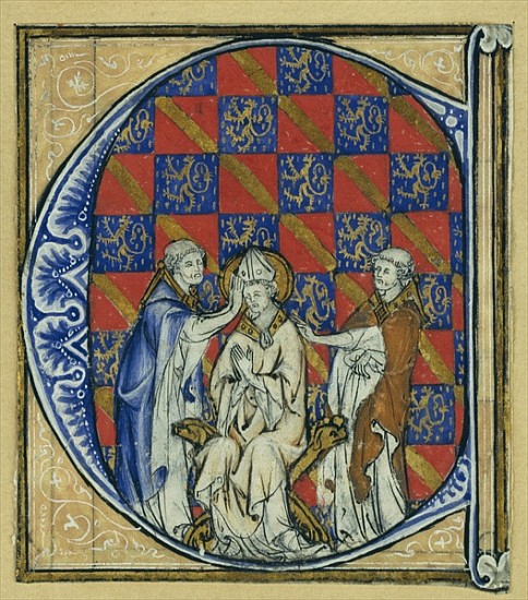 Historiated initial ''C'' depicting the ordination of a bishop, c.1320-30 de French School