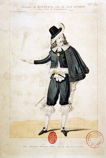 Hurteaux in the role of Lord Enrico Ashton, in the opera ''Lucie de Lammermoor'', Gaetano Donizetti  de French School