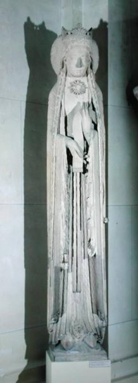 Jamb figure of a queen, removed from the west facade of the Eglise de Notre-Dame, Corbeil de French School