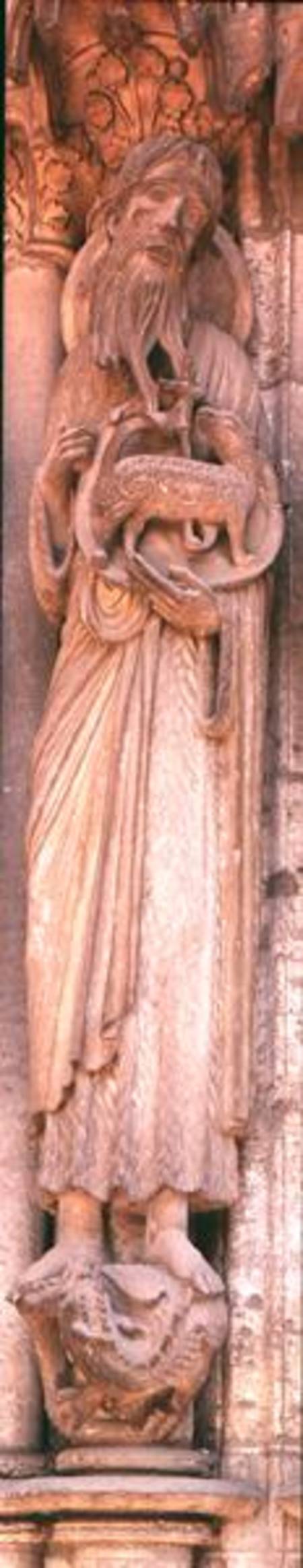 St. John the Baptist, jamb figure from the right hand side of the central door of the north portal de French School