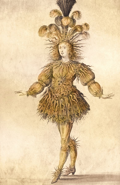 King Louis XIV of France in the costume of the Sun King in the ballet ''La Nuit'' de French School