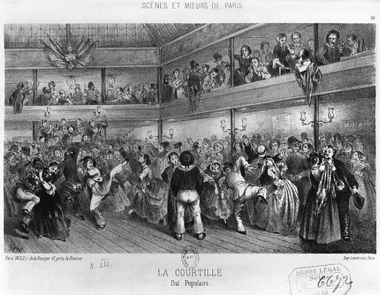 La Courtille, popular dance; engraved by Yves (19th century) de French School