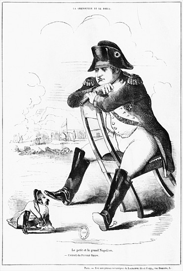 La Grenouille et le Boeuf : The Small and the Large Napoleon I, caricature from ''The Puppet Show'' de French School