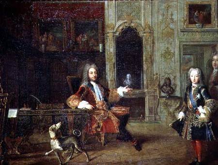 Louis XV (1710-74) and the Regent, Philippe II, Duke of Orleans (1674-1723) in the Study of the Gran de French School