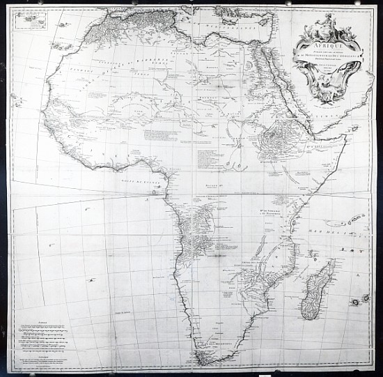 Map of Africa; engraved by Guillaume Delahaye de French School