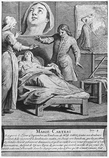 Miraculous healing of a blind woman, Marie Carteri, on the tomb of Deacon Francois de Paris at the p de French School