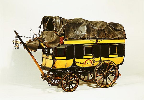 Model of a forty seat omnibus (painted wood) de French School