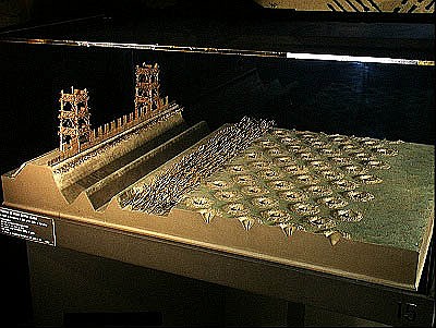 Model of Caesar''s defences at Alesia (mixed media) de French School