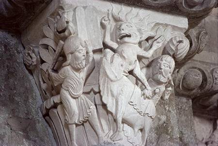 Moses and the Golden Calf, capital relief de French School