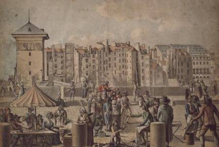 Mountebanks and Promenaders on the Pont au Change Paris de French School