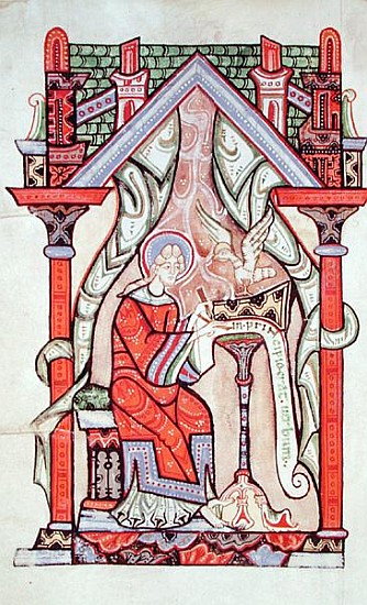 Ms 75 fol.63v St. John the Evangelist, from the Gospels according to St. Matthew and St. John, from  de French School