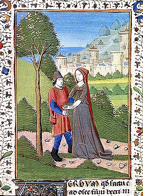 Ms. H7 fol.103v Hosea and the Prostitute, from the Bible of Jean XXII de French School