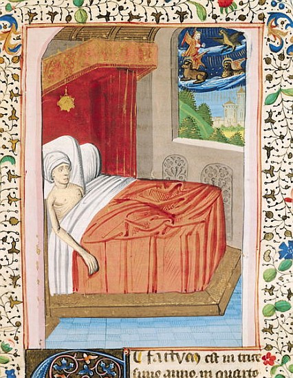 Ms H 7 fol.76r The Vision of Ezekiel, from the Bible of Jean XXII de French School