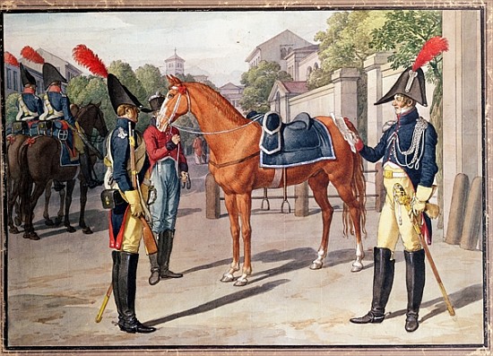 Officer and Guard of the Royal Guard in 1826 de French School