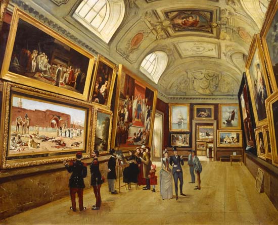 A Picture gallery at the Musee du Luxembourg de French School