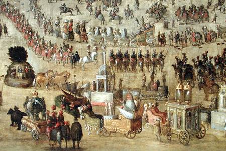 The Place Royale and the Carrousel in 1612  (detail of 161010) de French School