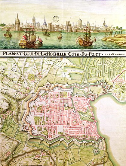 Plan of the town of La Rochelle de French School