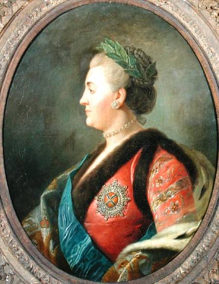 Portrait of Catherine II (1729-1796) of Russia de French School