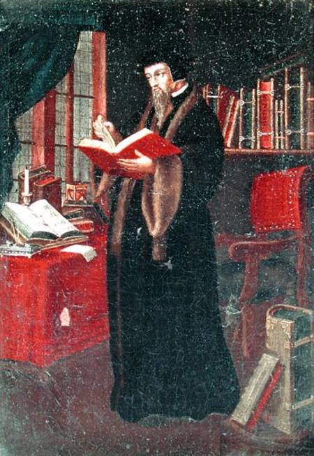 Portrait of John Calvin (1509-64), French theologian and reformer de French School